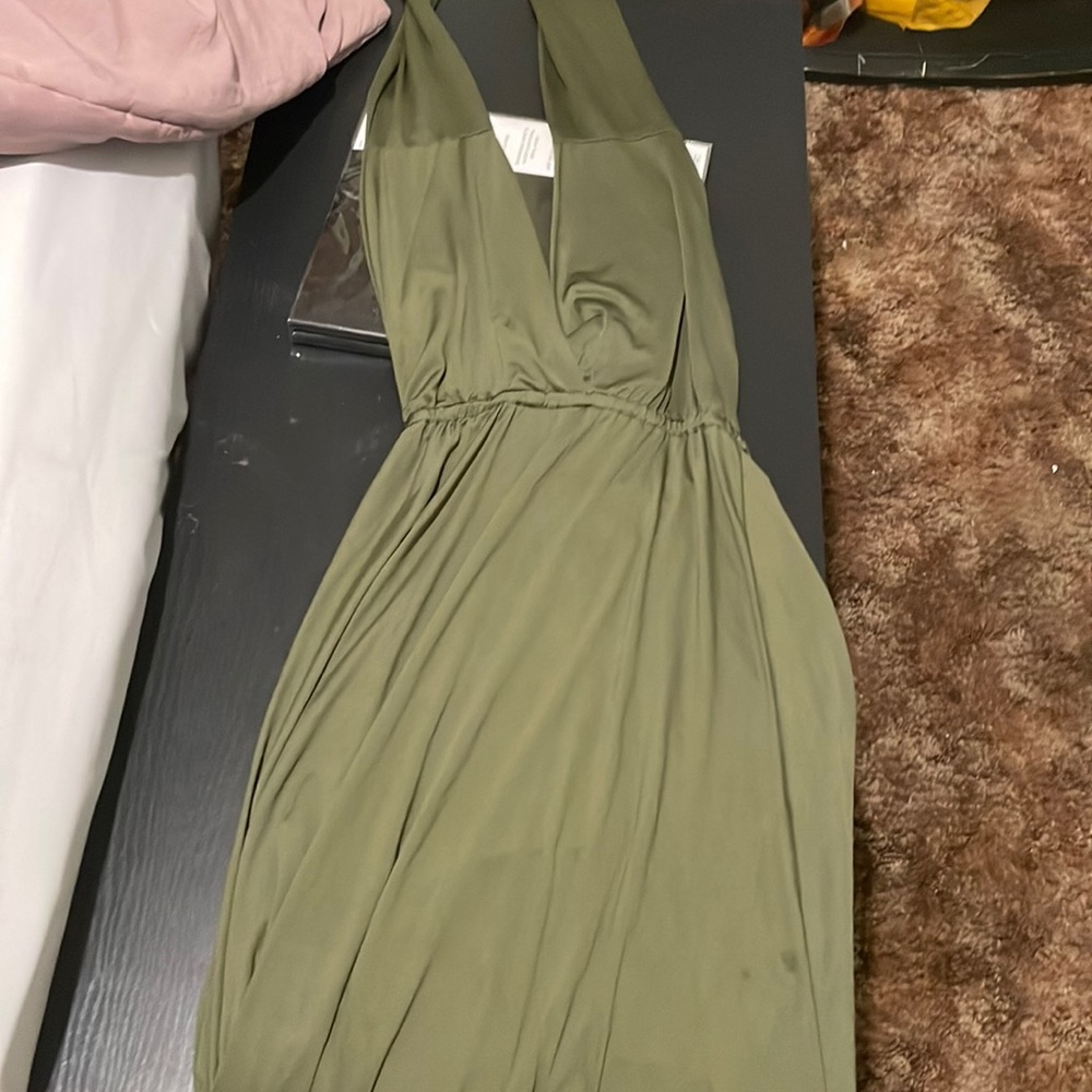 Green long dress